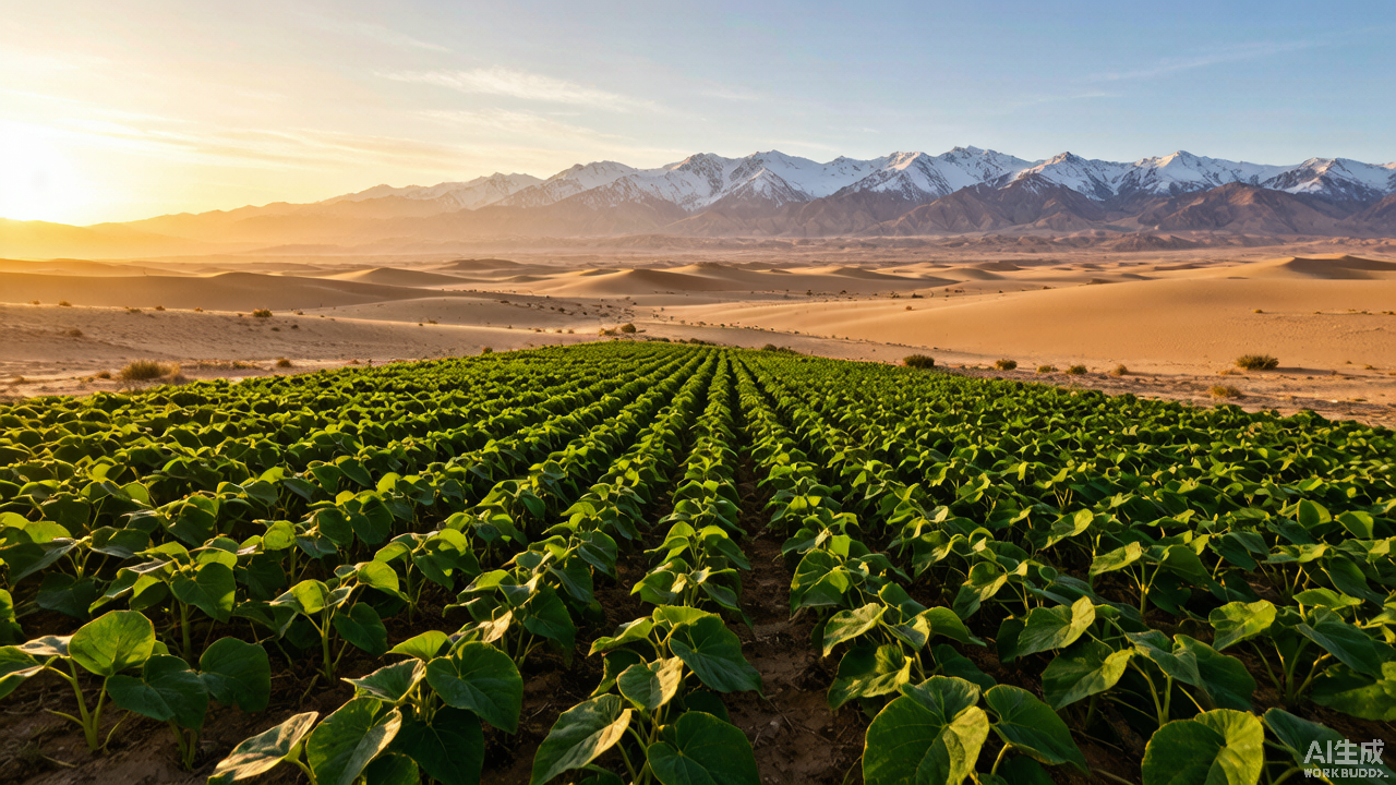 Desert yam plantation field